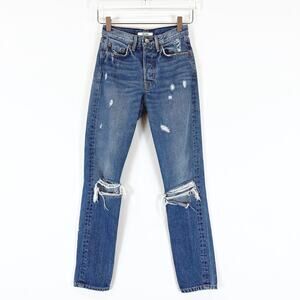 GRLFRND Blue Distressed Skinny Jeans